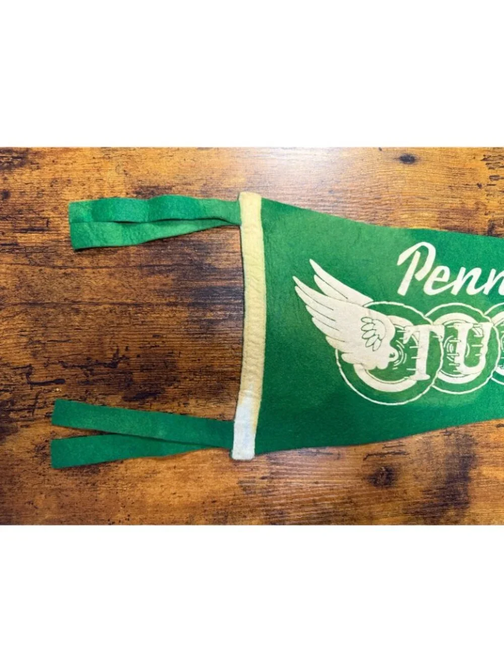 Vintage Pennsylvania Turnpike Pennant green Felt With Drive Safely Graphic 26